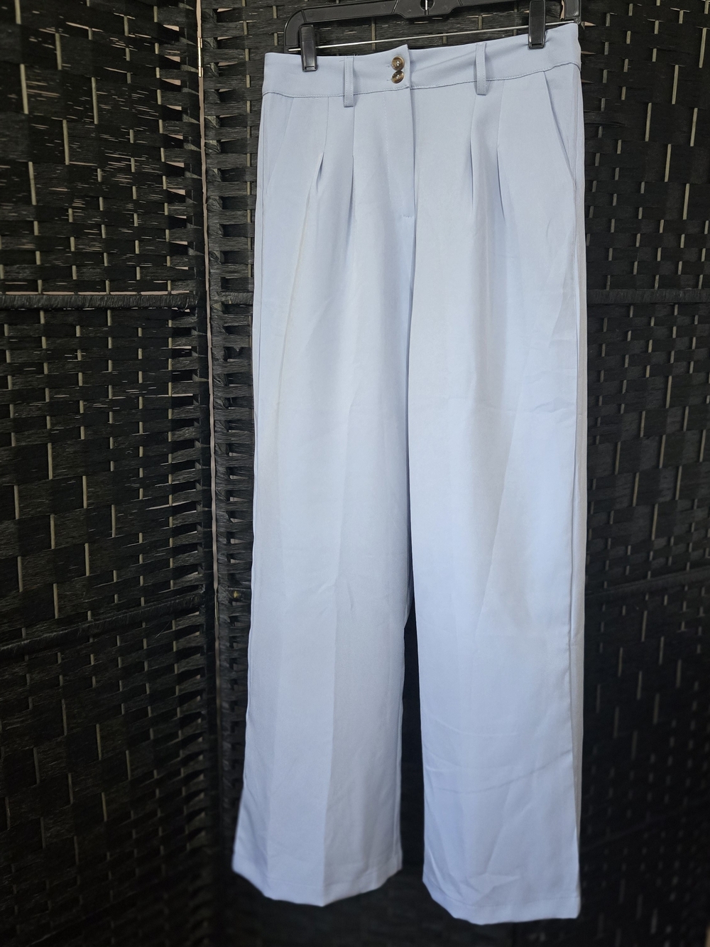 CIDER High Rise Oversized Wide Leg Trousers Light Blue Size Large NWT